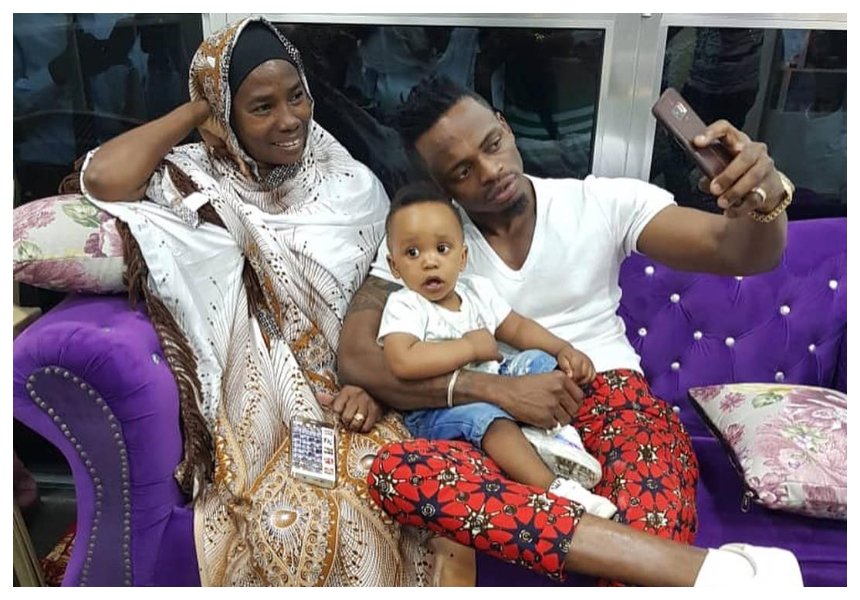 diamond platnumz with his mother and child