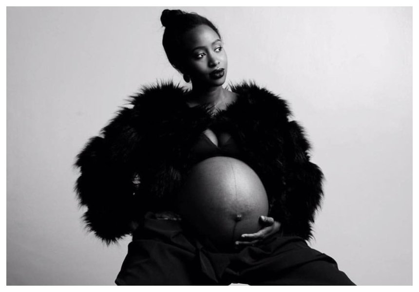 Janet Mbugua flaunts huge baby bump in a pregnant photo shoot (Photos)