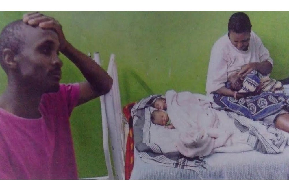 Baraka za kushtua! Meet the Narok man who collapsed after mother of his twins gave birth to triplets 