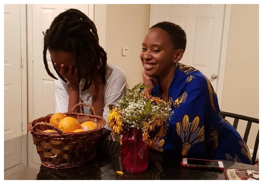 "I was so unwell but she made me laugh" Njambi Koikai forces a smile after singer Kaz and other Kenyans pay her a visit at the hospital in US