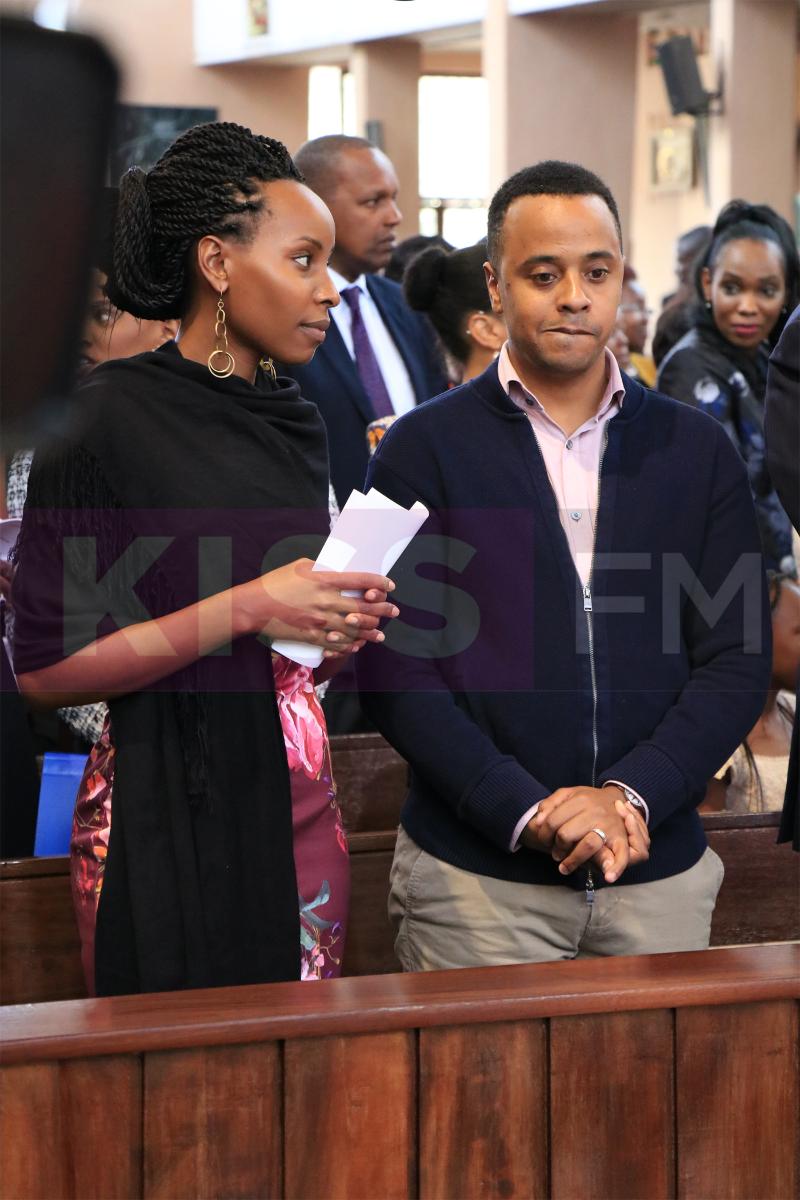 Jomo Kenyatta and his wife Fiona Achola at Holy Family Basilica