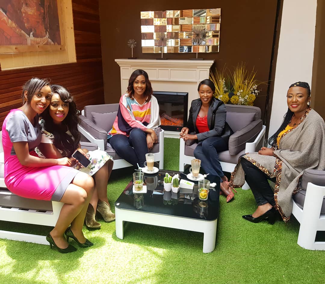 Lillian Muli, Victoria Rubadiri, Terryanne Chebet among other ladies during their discussion 