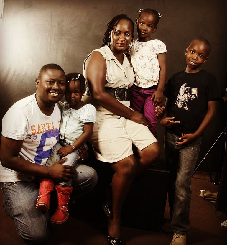The late Eric Ouma with his family 