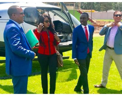 Lillian Muli and her baby daddy Jared Nevaton take chopper ride to Kisii for a business trip (Photos)