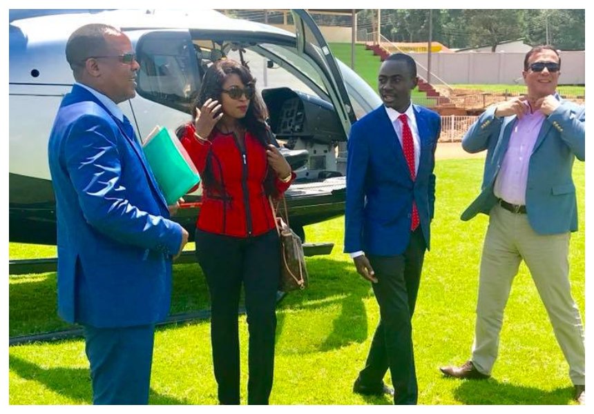 Lillian Muli and her baby daddy Jared Nevaton take chopper ride to Kisii for a business trip (Photos)