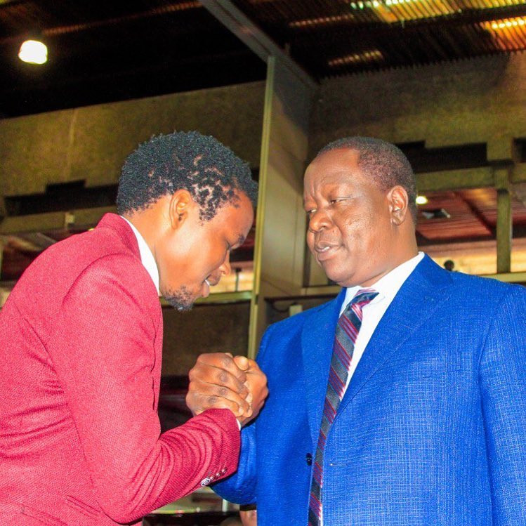 Chipukeezy with Internal Security CS Fred Matiang'i at KICC 