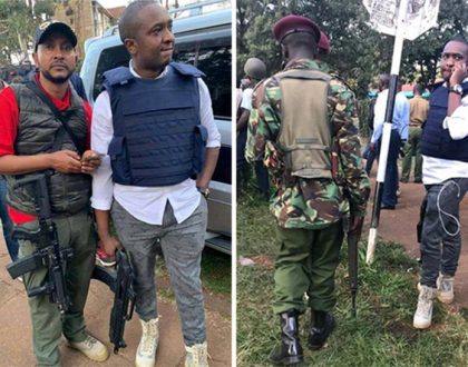 Steve Mbogo arrested after photos and videos with assault rifle, bulletproof