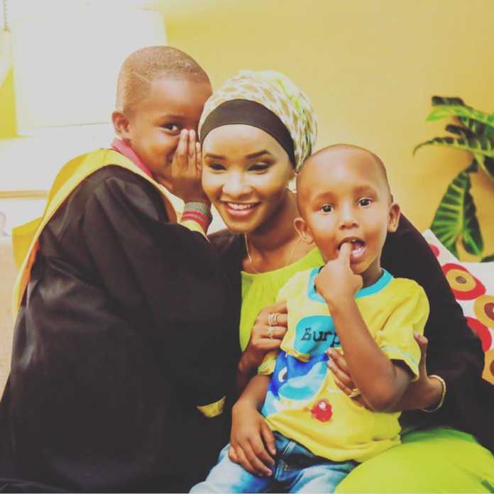 Lulu Hassan with her boys 