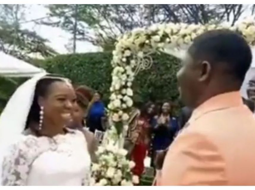 Ruth Matete finally walks down the aisle at a colorful wedding ceremony