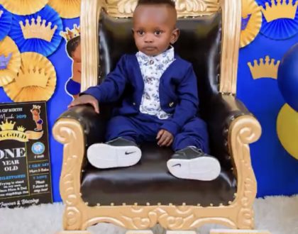 King Gold! Mr Seed and wife celebrate son’s 1st birthday
