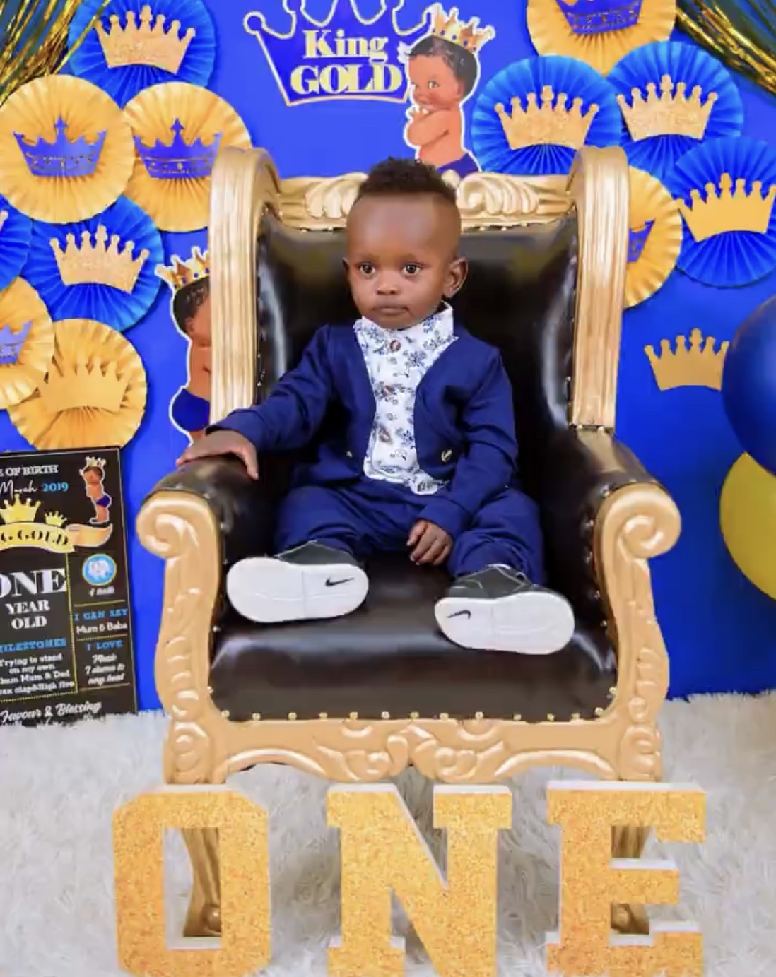 King Gold! Mr Seed and wife celebrate son’s 1st birthday