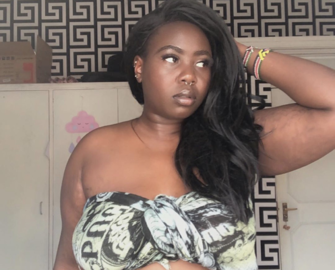 Perfect imperfections! Comedian Rono Chebet shows off curvy body in two piece bikini like outfit (Photos)