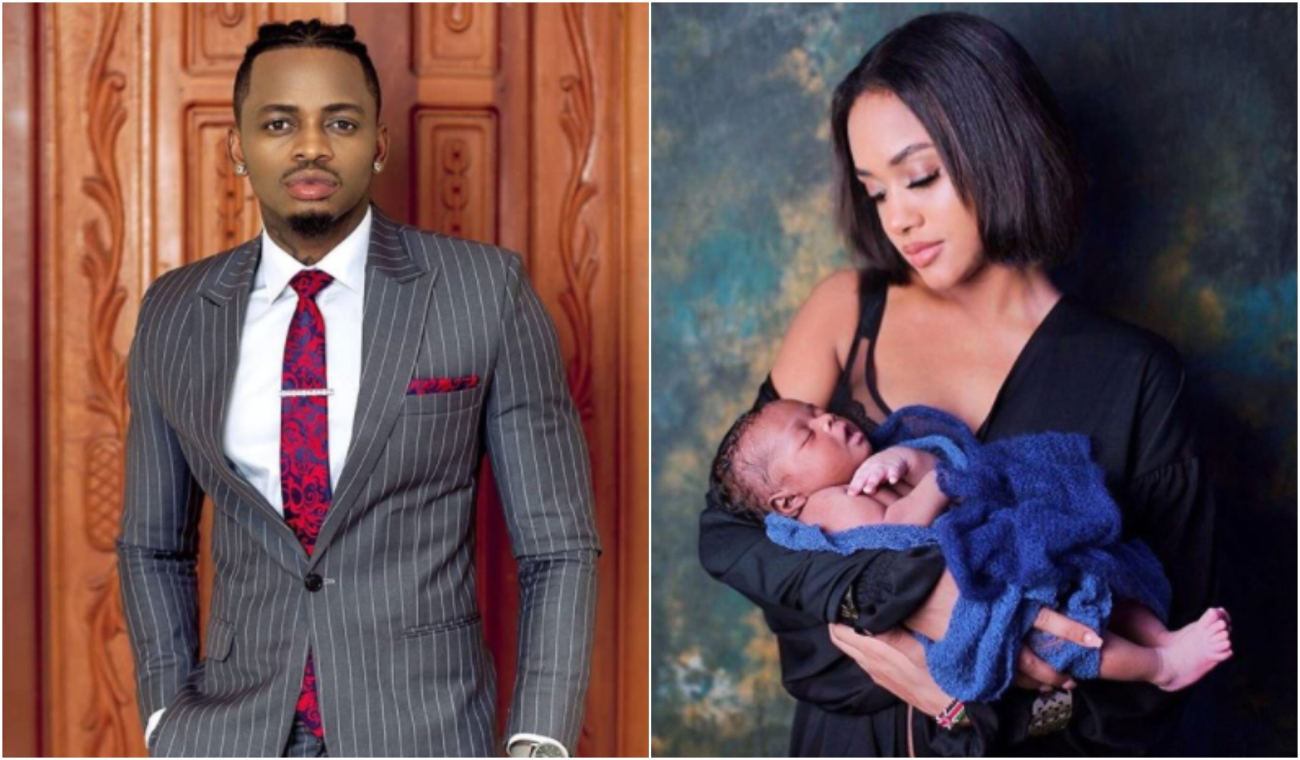 Never before seen romantic photos of Tanasha and Diamond in hospital on her delivery date emerge as son turns 1 year old