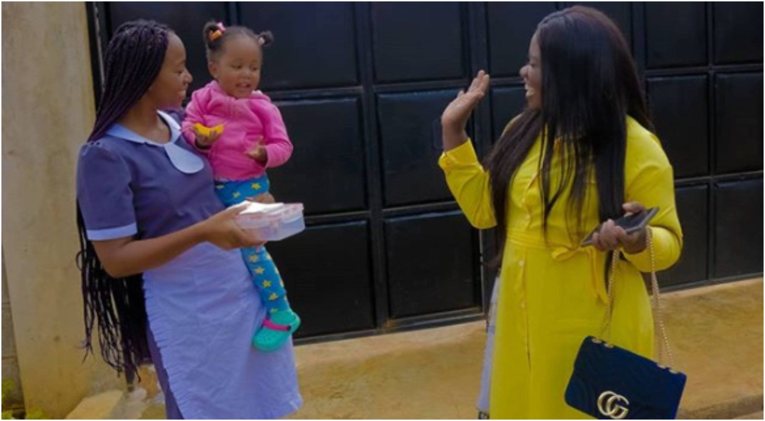 Interesting turn of events as Diana Marua switches roles with nanny (Video)