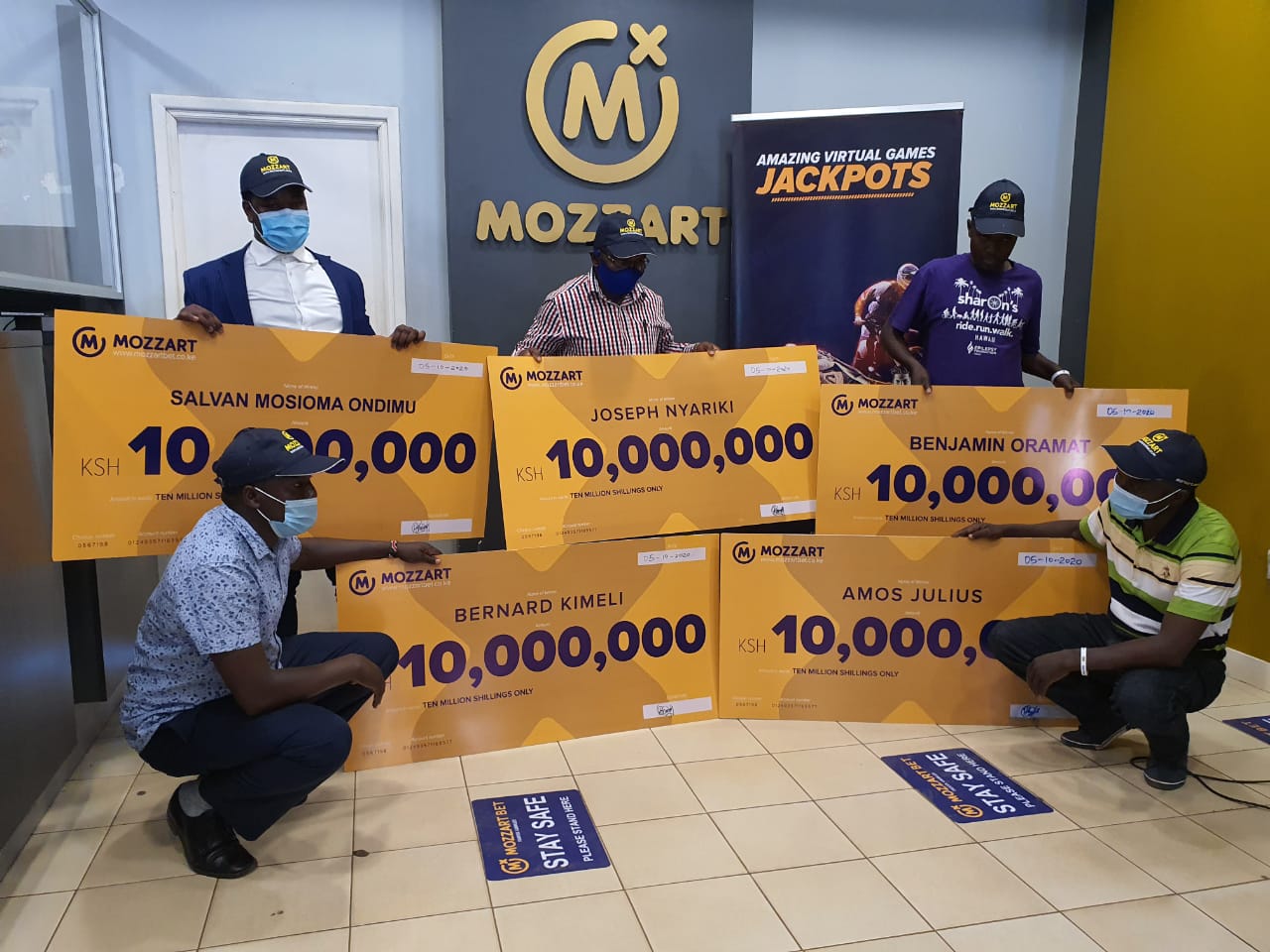 5 lucky Kenyans walk away with KSh60M after staking 50 bob only!