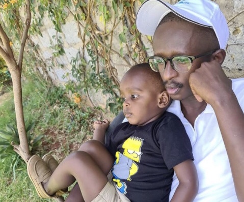 Can your son even? Blessed Njugush and son, Tugi look dapper as they step out in matching suits (Photos)