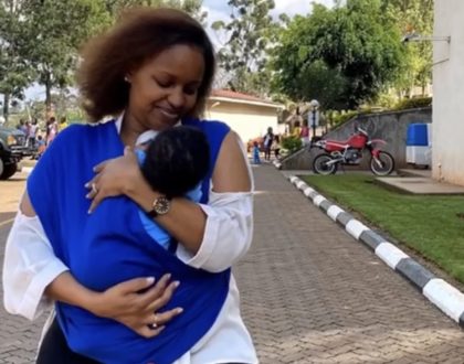 Adorable! Grace Msalame steps out with month old son (Photos)