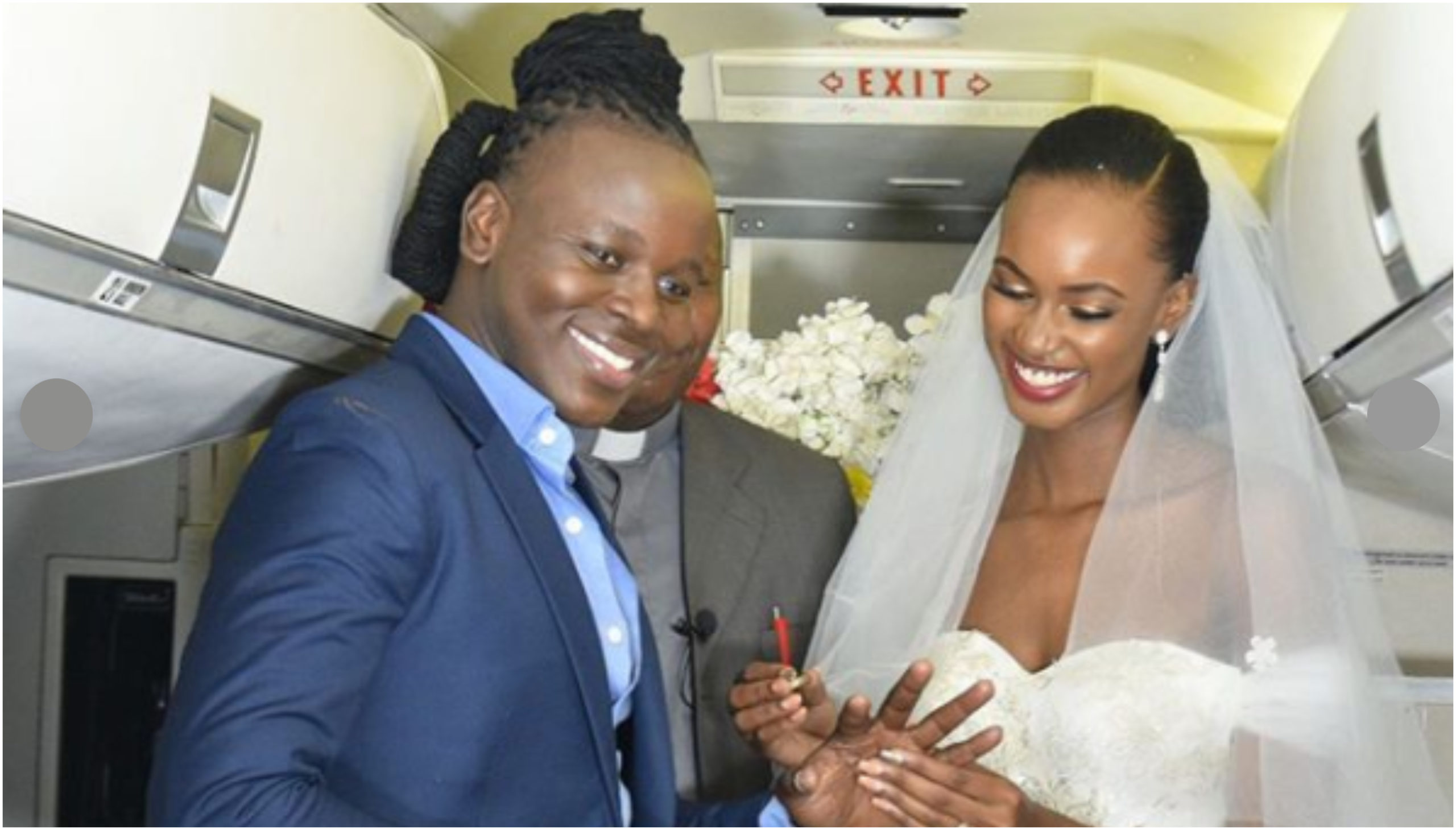 Ujaluo ni gharama! Meet Kenyan man who broke the bank to wed lover inside a plane (Photos)