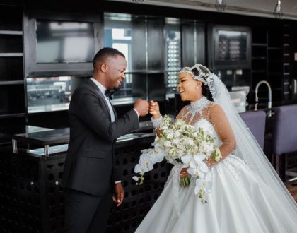 Hamisa Mobetto’s baby daddy weds the love of his life in all white glamorous wedding (Photos)