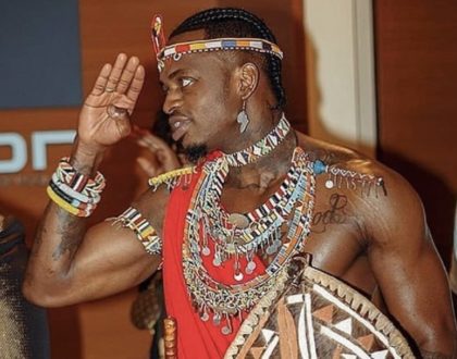 Simba kama Simba: Diamond Platnumz leaves everyone staring with his stunning Maasai attire at BET awards (Photos)