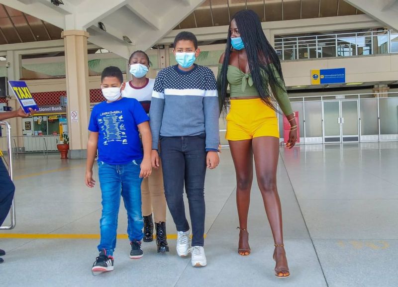 Akothee Emotional After Re-uniting With Baby Daddy And Her Two Sons (Video)