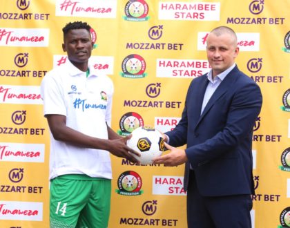 Mozzart hands Nick Mwendwa Ksh3M sponsorship deal as Harambee Stars face Mali at Nyayo Stadium on Sunday