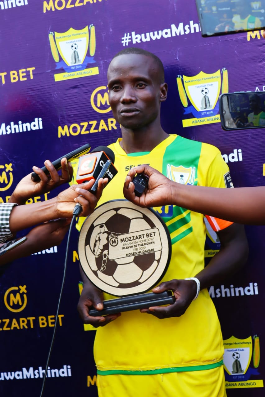 Industrious Kakamega Homeboyz midfielder Moses Mudavadi named Player of The Month