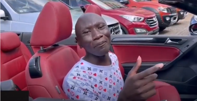 Freshi Barida- Stivo Simple Boy Flaunts His New Convertible Car (Video)