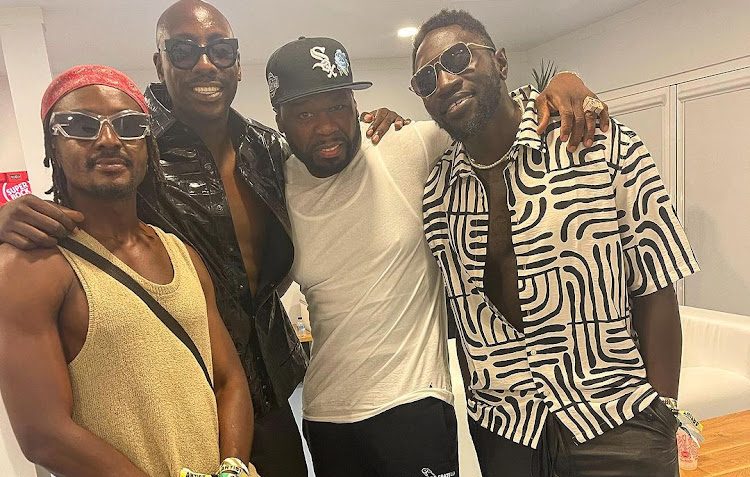 50 Cent finally gets to meet Sauti Sol and pose for a photo