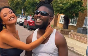 Nviiri the Story Teller’s Girlfriend Travels To UK To Surprise Him