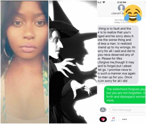 Hilarious! Nigerian Lady Plays Witch on a Man who Called her a Prostitute as he Desperately Begs for his Life