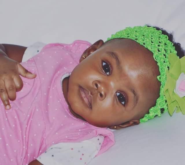 cute photo of Jude Okoye’s 5 month old baby girl