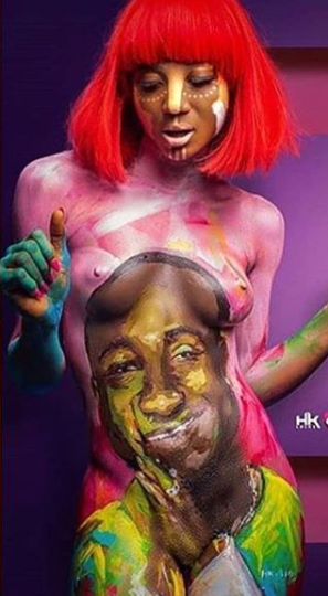 Fan Obsession, Lady paints a picture of Davido on her body