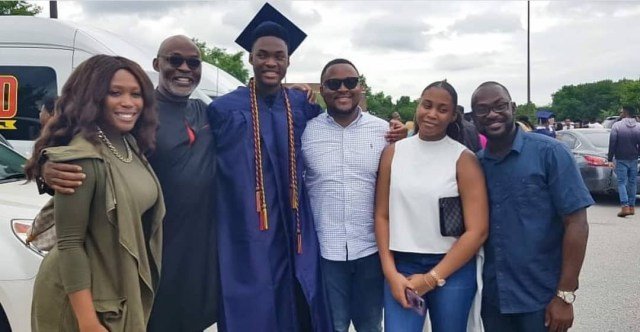 Actor RMD Poses with his Wife his Family as his Son Graduates from US High School