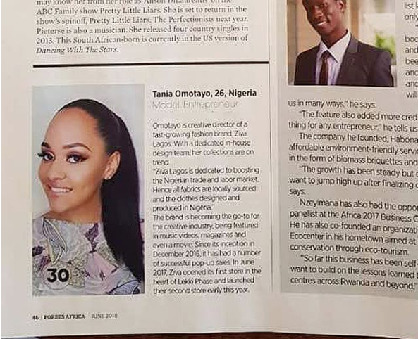 Tania Omotayo makes Forbes Africa under 30