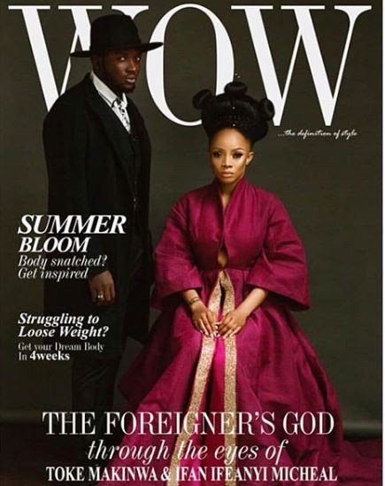 Toke Makinwa and Ifan Ifeanyi Micheal covers Wow Magazine
