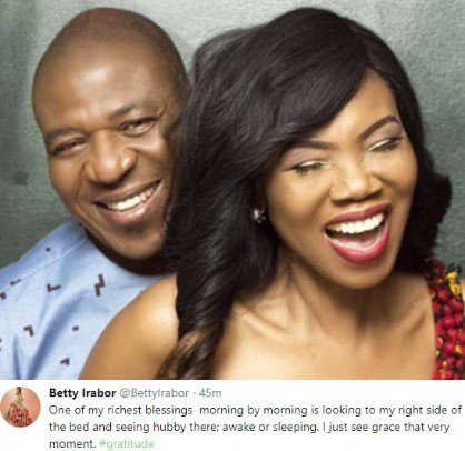 Betty Irabor shares that her richest blessing is her husband