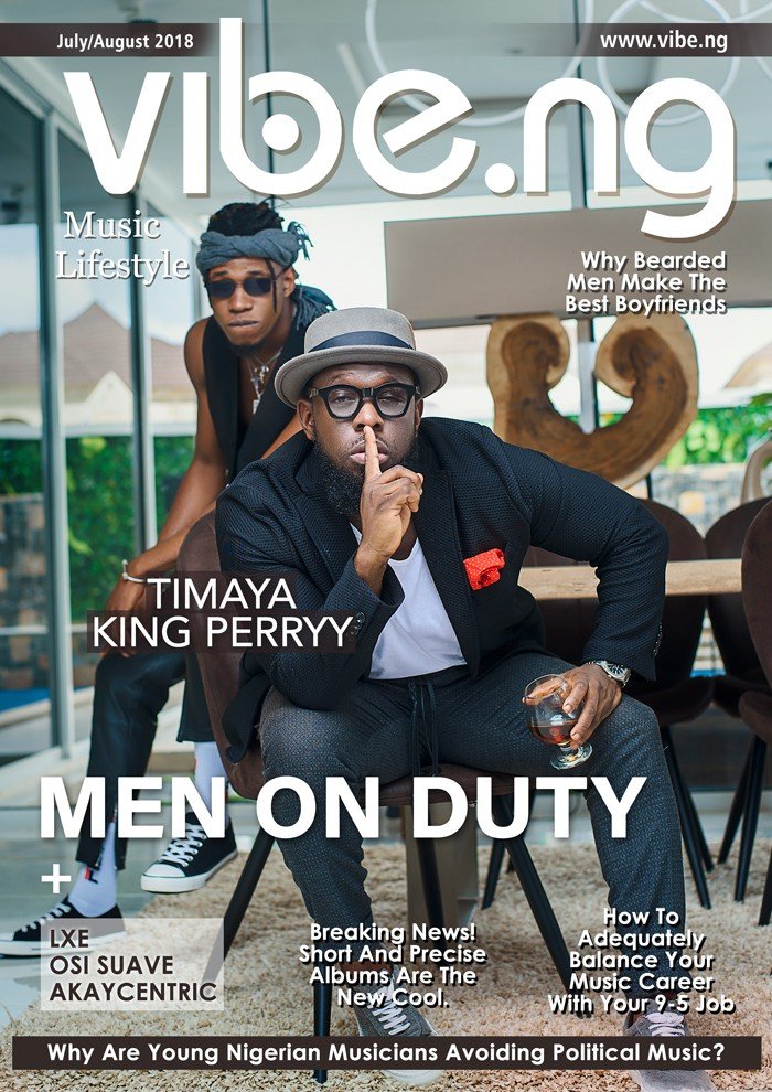 Timaya and his new artist King Perry covers Vibe.ng magazine