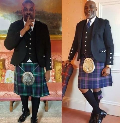 Don Jazzy or RMD, who rocked the Scottish attire better