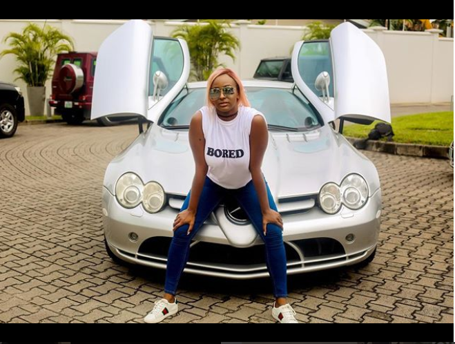Read Femi Otedola’s comment as his daughter, DJ Cuppy posed with his N250 Million Mercedez-Benz