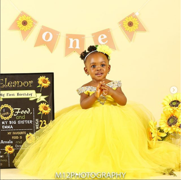 Birthday photos of Jude Okoye’s daughter Eleanor as she clocks 1