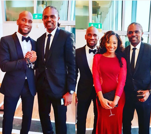 See photo of football legends, Kanu Nwankwo and Didier Drogba at the FIFA Best Awards