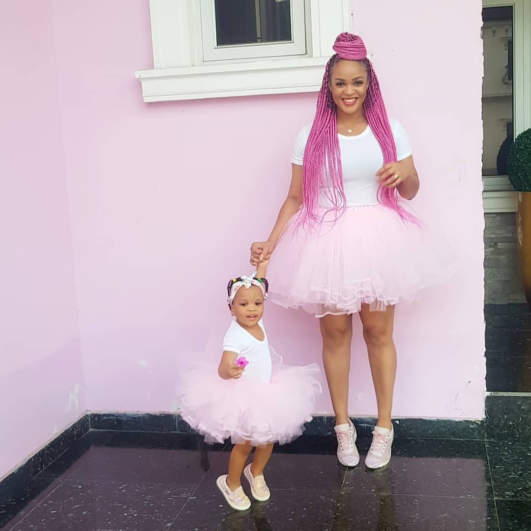 cute photos of Adaeze Yobo and her daughter
