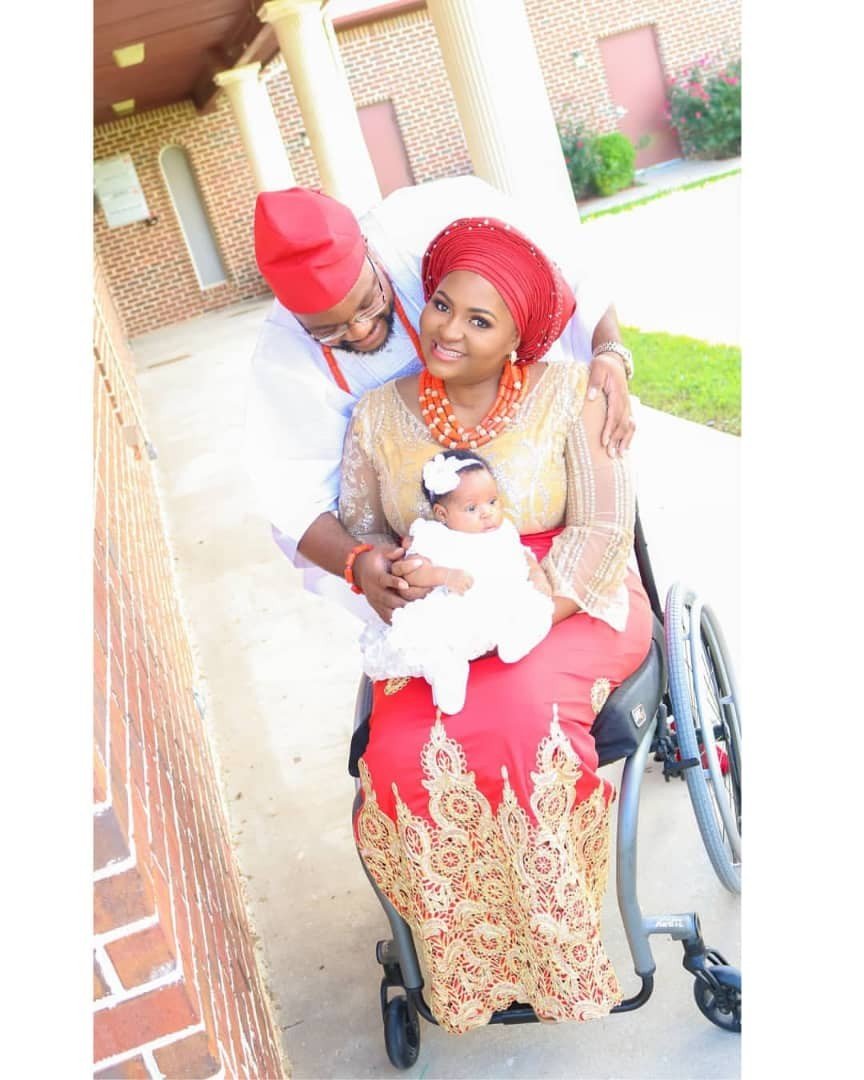 See photos from the child dedication of physically challenged blogger, Lizzy