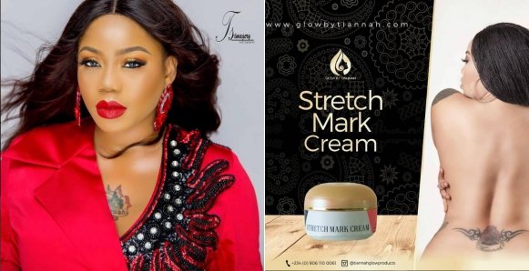 Toyin Lawani Shares Nude Photos to Advertise Anti Stretch Mark Cream