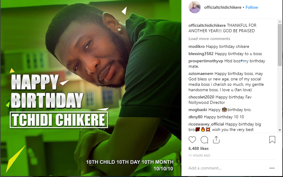 Tchidi Chikere celebrates birthday