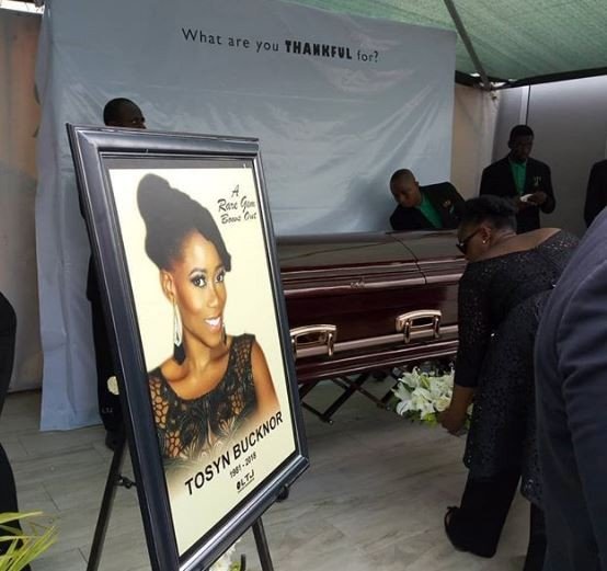 Tosyn Bucknor has been laid to rest, husband appreciates people for their husband