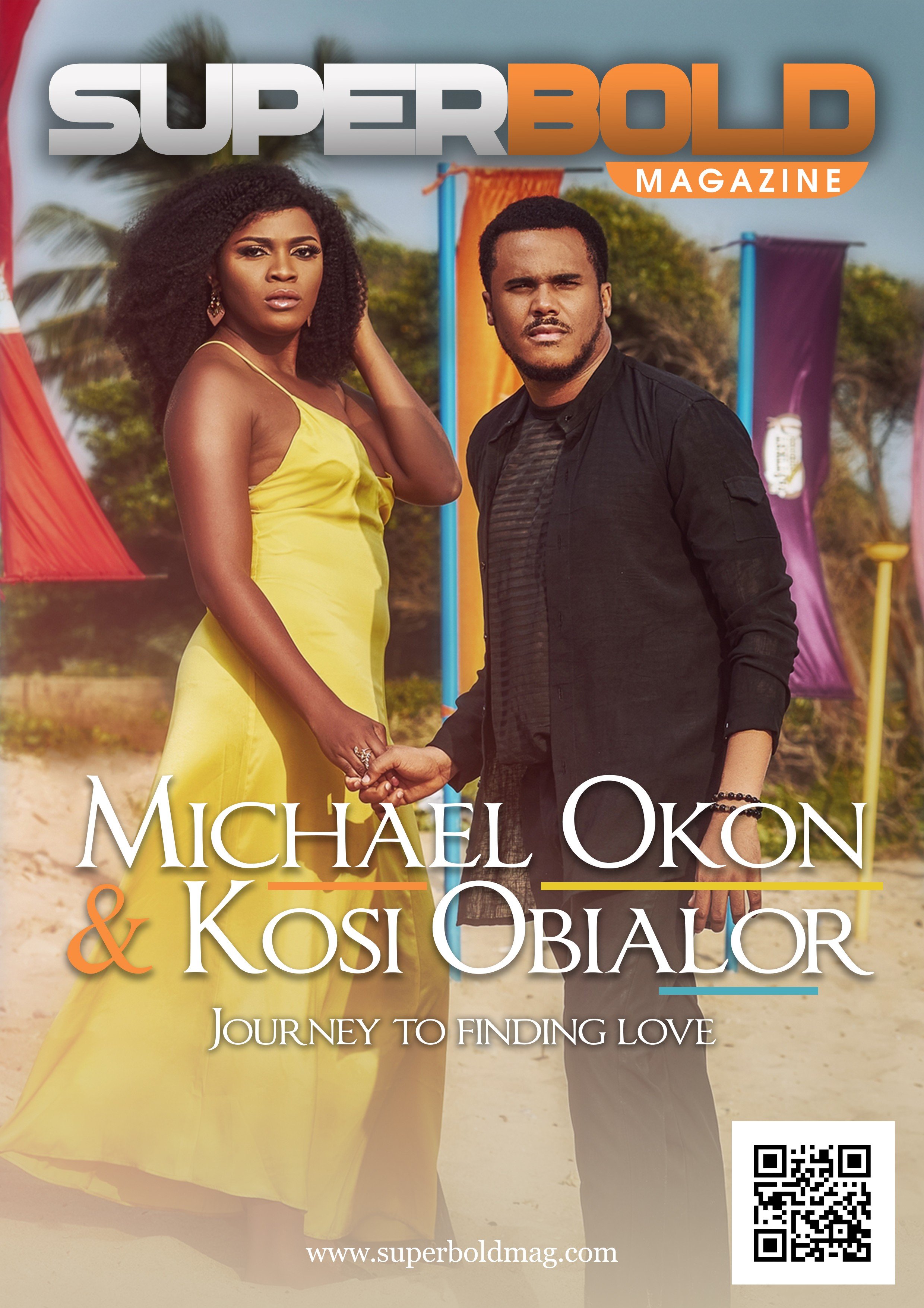 Actor Michael Okon and his fiancee, Kosi Obialor grace the cover of SuperBold Magazine