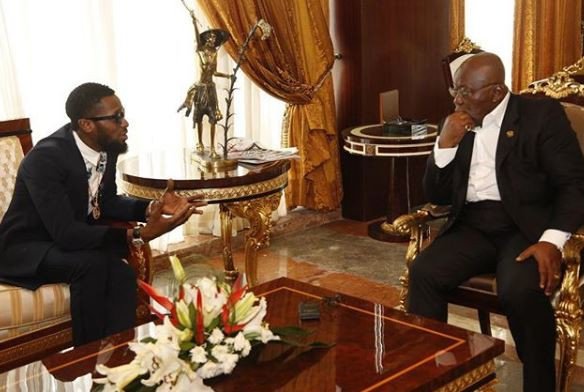 Photos of Dbanj and the president of Ghana, Nana Akufo Addo