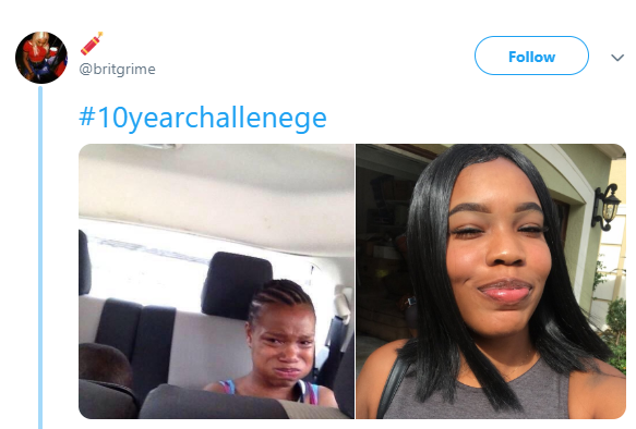 See the 10-year challenge photos of this viral meme lady